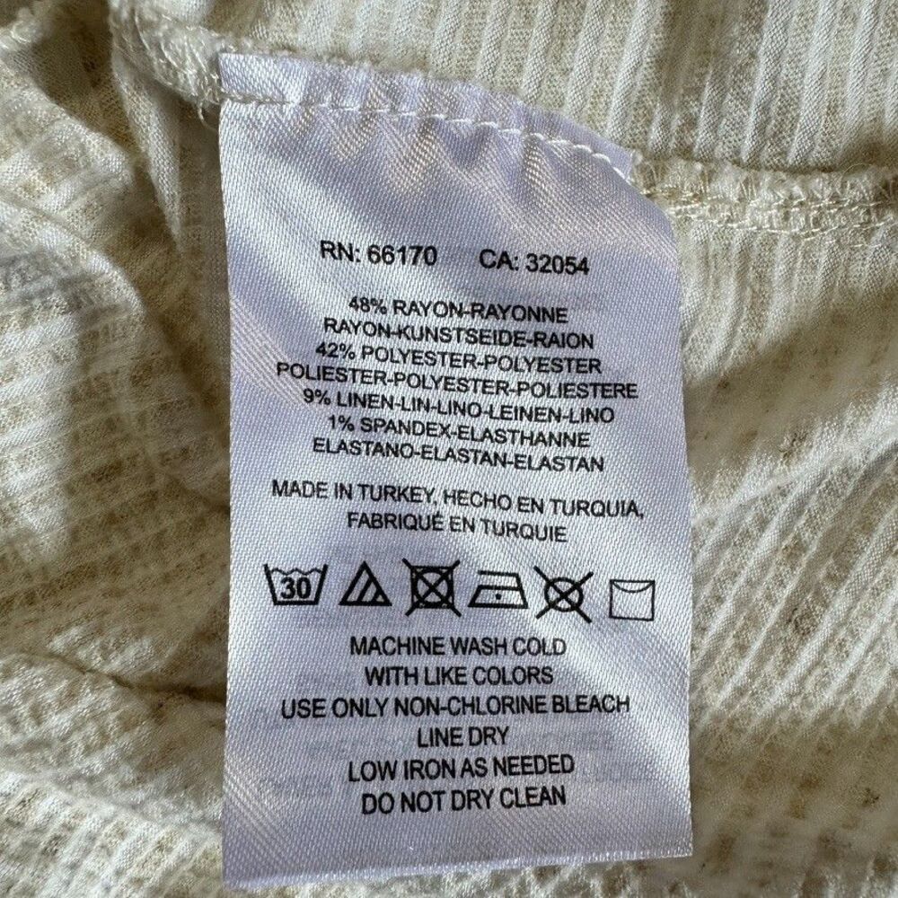 Anthropologie Postmark Sz XS Catina Linen Blend Embroidered Top Boho Beachy Casu - Picture 7 of 7